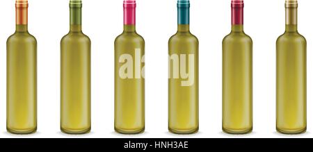 Realistic wine bottles Stock Vector
