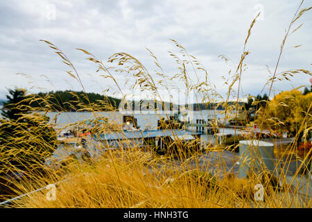 Friday Harbor Ferry port on San Juan Island, Washington State USA Stock Photo
