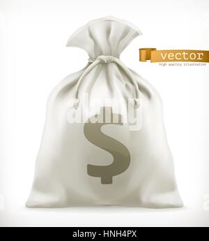 Money Bag. 3d vector icon Stock Vector
