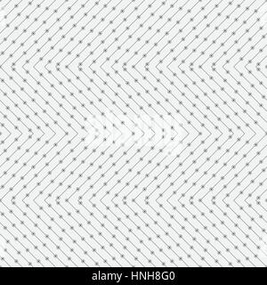 Seamless pattern. Stylish geometric texture in the form of waves. Repeating thin lines, dots, circles. Monochrome. Backdrop. Web. Vector element of gr Stock Vector