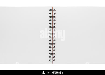 A notebook on a spring. Isolated on white background. Stock Photo