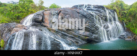 The view on the Baker's Fall, the biggest waterfall in Horton Plains Park, Sri Lanka Stock Photo