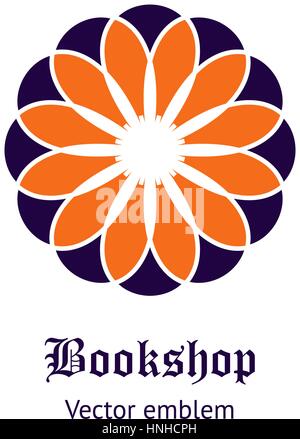 Circular logo for boutique, flower shop, business, interior. Company mark, emblem, element. Simple geometric mandala logotype. Stock Vector