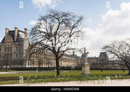 The Louvre viewed from the Jardin des Tuileries, Paris, France Stock Photo
