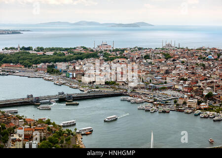 Istanbul, Turkey - May 1, 2016 : Istanbul Old City from air Stock Photo