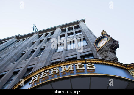 Duesseldorf, Germany. 13th Feb, 2017. View of a store of luxurious brand Hermes, photographed on Koenigsallee in Duesseldorf, Germany, 13 February 2017. Photo: Rolf Vennenbernd/dpa/Alamy Live News Stock Photo