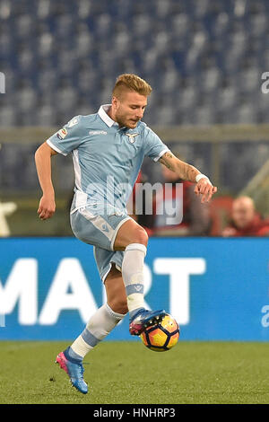 Rome, Italy. 13th Feb, 2017. :Ciro Immobile of Lazio in action during the serie A match between SS Lazio Vs AC Milan on February 13, 2017 in Stadio Olimpico in Rome, Italy.  Credit: marco iorio/Alamy Live News Stock Photo