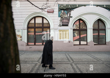 Prague, Czech Republic. 13th Feb, 2017. The memorial plaque to Croatian bishop and benefactor Josip Juraj Strossmayer will be unveiled at Prague District 7, Czech Republic, today, on Tuesday, February 14, 2017. Credit: Michal Kamaryt/CTK Photo/Alamy Live News Stock Photo