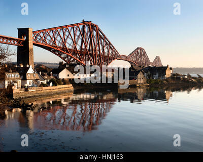 Forth Bridge from West Bay at North Queensferry Fife Scotland Stock Photo