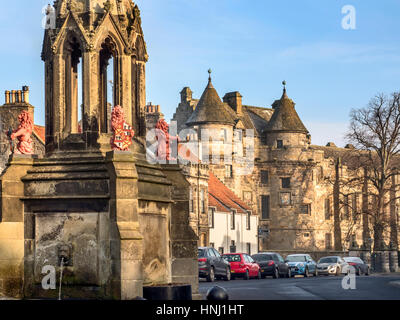 Market Cross and Palace at Falkland Fife Scotland Stock Photo