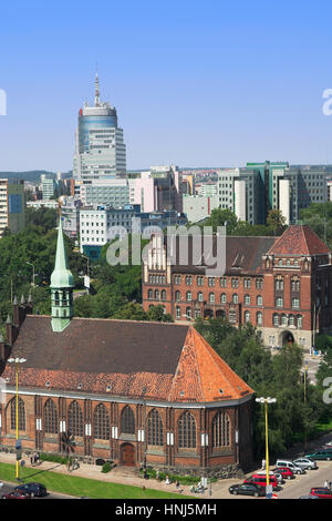 City of Szczecin cityscape with St Peter & Paul Church, Poland, Europe Stock Photo
