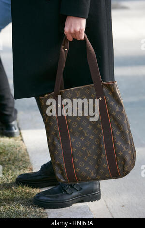 MILAN, ITALY - JANUARY 12, 2019: Man with brown Louis Vuitton