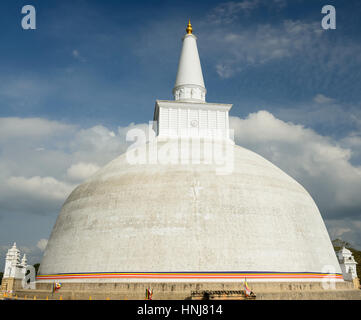 Anuradhapura ruin, historical capital city of the Sinhalese Buddhist state on Sri Lances The photograph is presenting the Mirisavatiya Dagoba Stupa Stock Photo