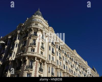Cannes, France - October 27, 2016 : Hotel InterContinental Carlton of Cannes. Located on the Croisette avenue this famous Hotel was built in1911. Stock Photo