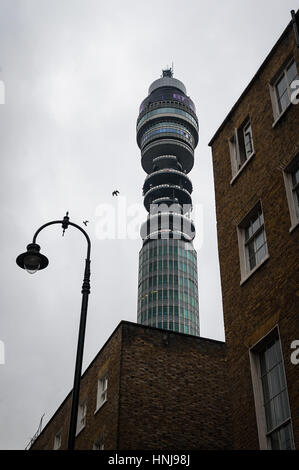 The iconic BT tower in London's Fitzrovia Stock Photo