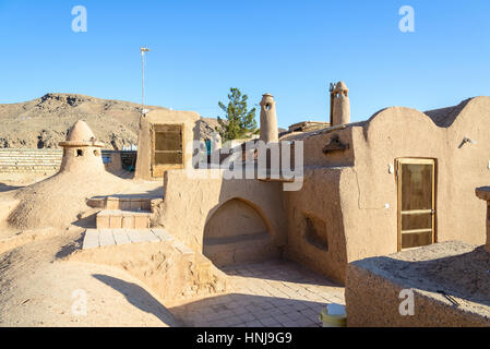 GARMEH, IRAN - OCTOBER 15, 2015: Oasis of Garmeh in the desert Dasht-e Kavir, Iran Stock Photo