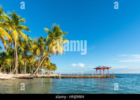 beachfront of Plage de la Caravelle in Guadeloupe Stock Photo