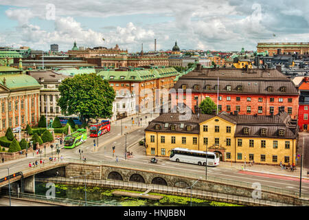 Cityscape of Stockholm (Sweden), HDR-technique Stock Photo