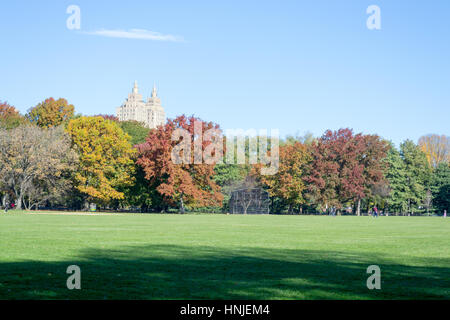 The Grat lawn in Central park is the most iconic gathering spot of the whole park where high scale concerts and events take place Stock Photo