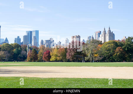 The Grat lawn in Central park is the most iconic gathering spot of the whole park where high scale concerts and events take place Stock Photo