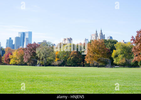 The Grat lawn in Central park is the most iconic gathering spot of the whole park where high scale concerts and events take place Stock Photo