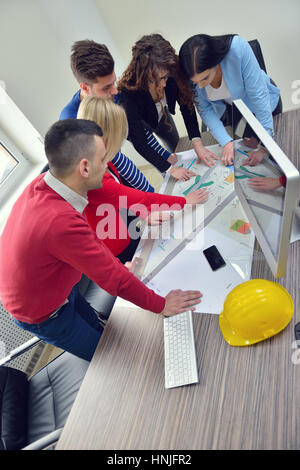 Young team have a Meeting In Architects Office Stock Photo