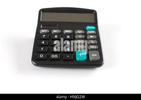 black calculator on white background Stock Photo