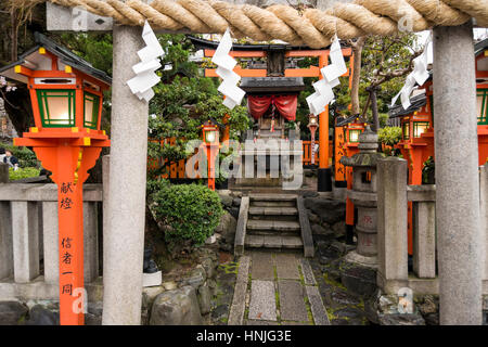 Shinto shrine in Gion District, Kyoto, Japan Stock Photo