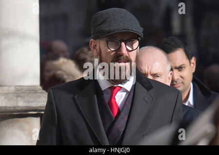 Arran Coghlan outside The Royal Courts of Justice, London, where an inquest into the death of Stephen Akinyemi at Coghlan's home in 2010 is taking place. Stock Photo