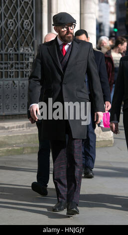 Arran Coghlan outside The Royal Courts of Justice, London, where an inquest into the death of Stephen Akinyemi at Coghlan's home in 2010 is taking place. Stock Photo