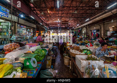 SIEM REAP, CAMBODIA - DEC 9: Old Market on Dec 9, 2015 in Siem Reap. Stock Photo