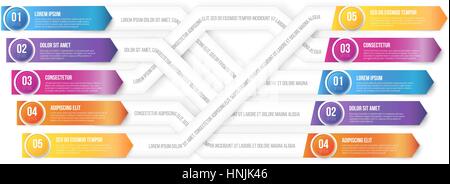 Plexiform infografics arrows vector pointed to different ways Stock Vector