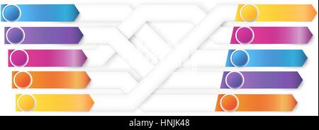 Plexiform infografics arrows vector pointed to different ways Stock Vector