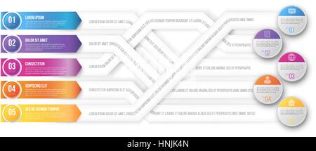Infografics arrows, shuffled Stock Vector