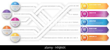 Infografics arrows, shuffled Stock Vector