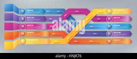 Infografics arrows, shuffled Stock Vector