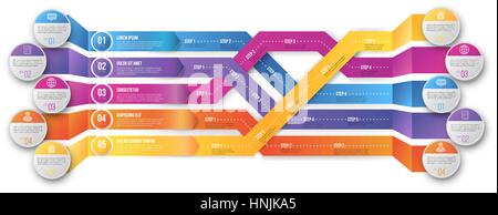 Infografics arrows, shuffled Stock Vector