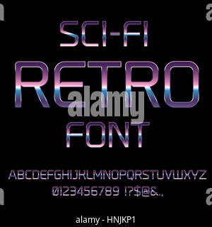 Sci-Fi retro font Stock Vector