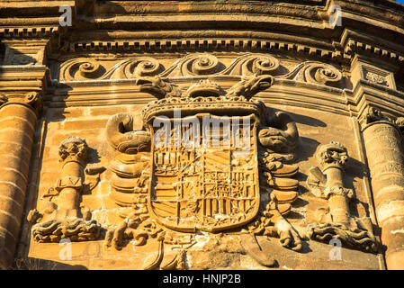 detail with family weapon at giralda cathedral in sevilla spain Stock Photo