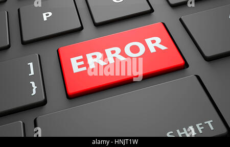 Error - 3D computer keyboard Stock Photo - Alamy