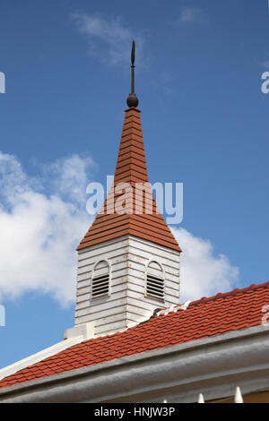 Roof top of the church in Kralendijk, Bonaire, Caribbean. Stock Photo