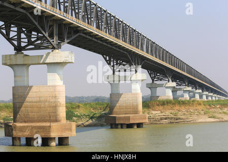 Ayeyarwady Bridge over the Irrawaddy River, Magway Region, Myanmar ...