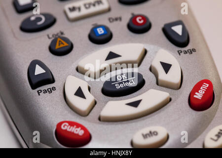 Cable TV remote closeup - USA Stock Photo