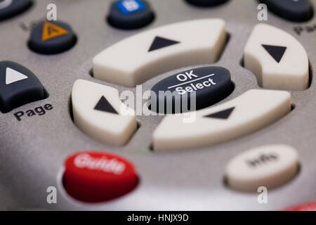 Cable TV remote closeup - USA Stock Photo
