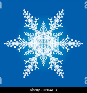 One Snowflake On Blue Background Stock Photo