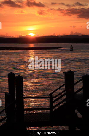 Sunsets over Brownsea Island Dorset UK Stock Photo - Alamy