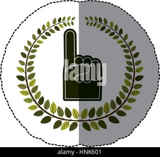 emblem hand you are here symbol icon, vector illustration Stock Vector