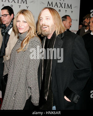 Tom Petty and wife, Dana York, arrives at the Maxim Super Bowl party at the Stone Rose at the Fairmont Scottsdale Princess in Scottsdale, AZ on Friday, Feb. 1, 2008. Photo by Francis Specker Stock Photo