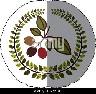 emblem coffee tree icon design, vector illustration image Stock Vector