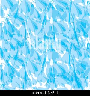 Vector background with snowdrops flowers, seamless abstract pattern Stock Vector